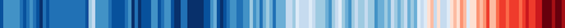 Climate Change stripes - increase in global temperatures since 1850