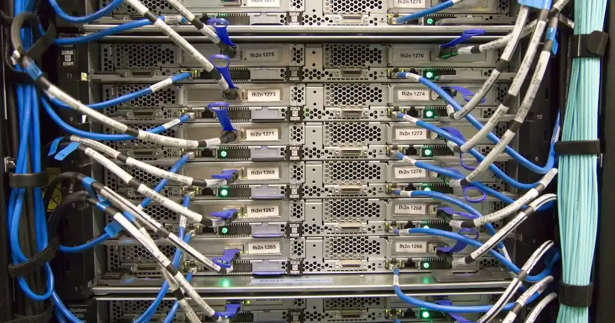 Server rack in a data center